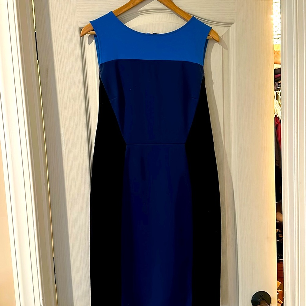 Shift dress 3 tone black blue and royal blue